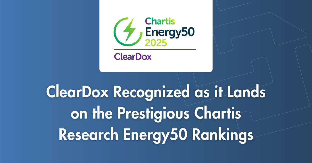 ClearDox Recognized as it Lands on the Prestigious Chartis Research Energy50 Rankings